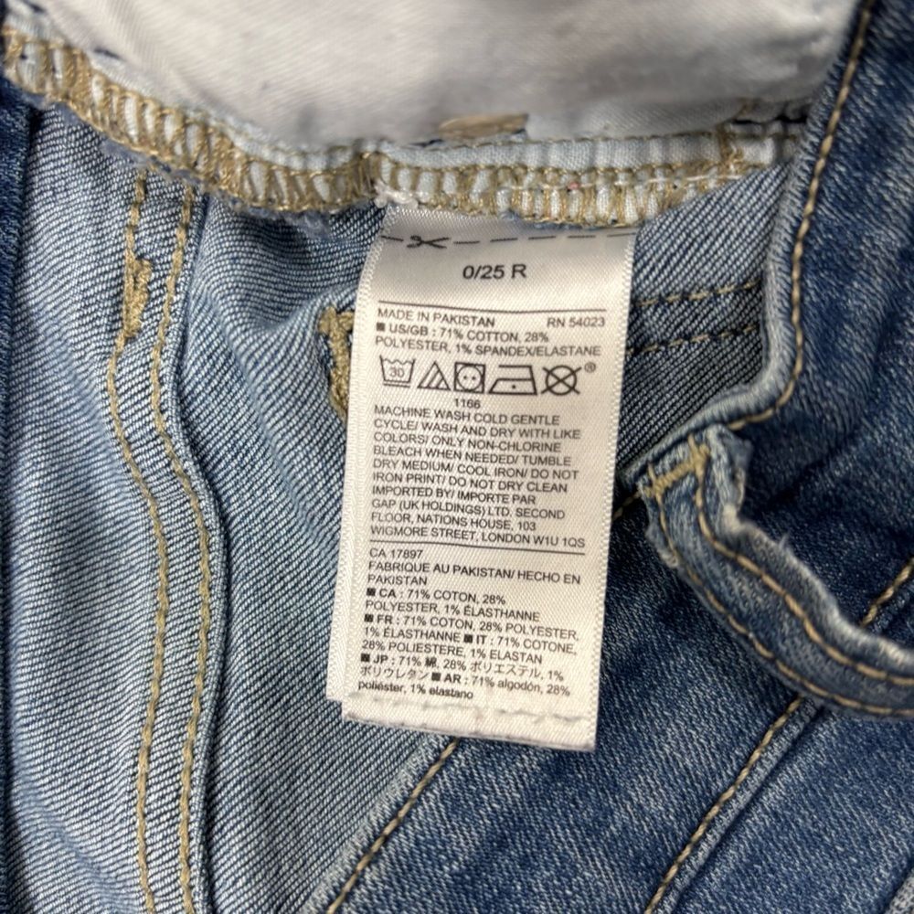 Gap True Skinny Distressed Jeans Size 0 / 25R Medium Wash EUC - Picture 9 of 12
